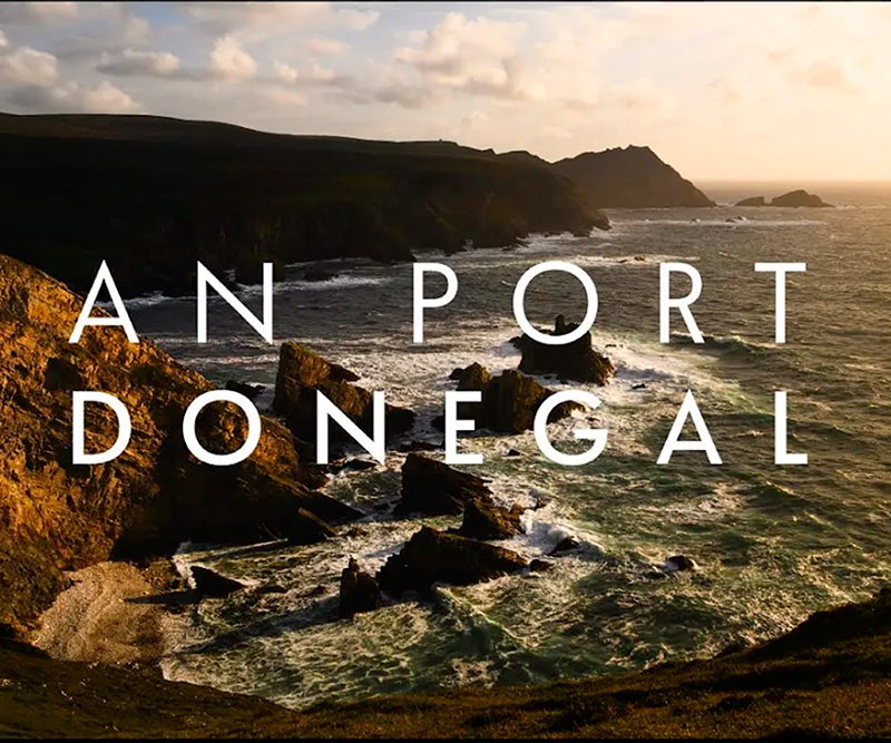 Cinematic time-lapse of An Port in Donegal, Ireland, showing coastal scenery.