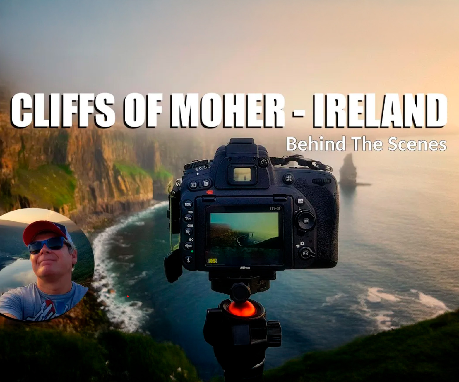 Behind The Scenes shot of a time-lapse shoot at the Cliffs of Moher in County Clare, Ireland.